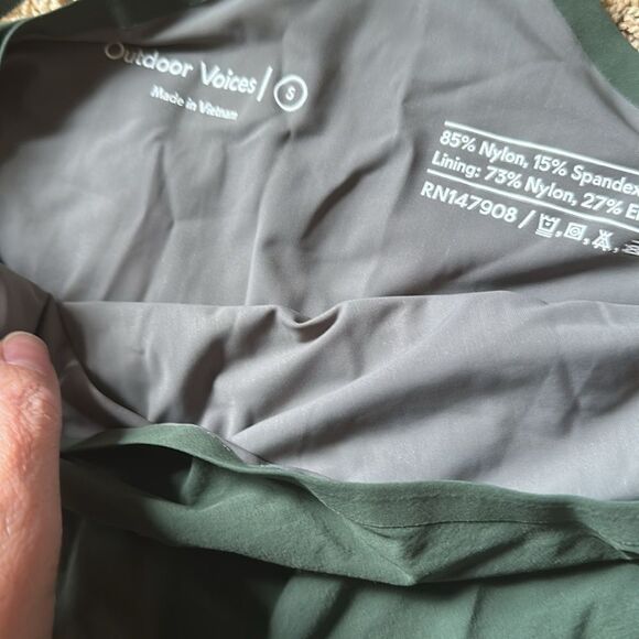 Outdoor Voices | Olive Green Exercise Dress Built in Shorts with Pockets | S - Picture 5 of 8